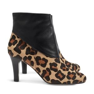 Chico's New! Inder Leather Leopard Ankle Booties